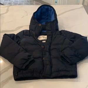 Abercrombie kids navy puffer jacket . Size L